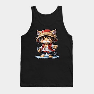 Cat and one piece Tank Top